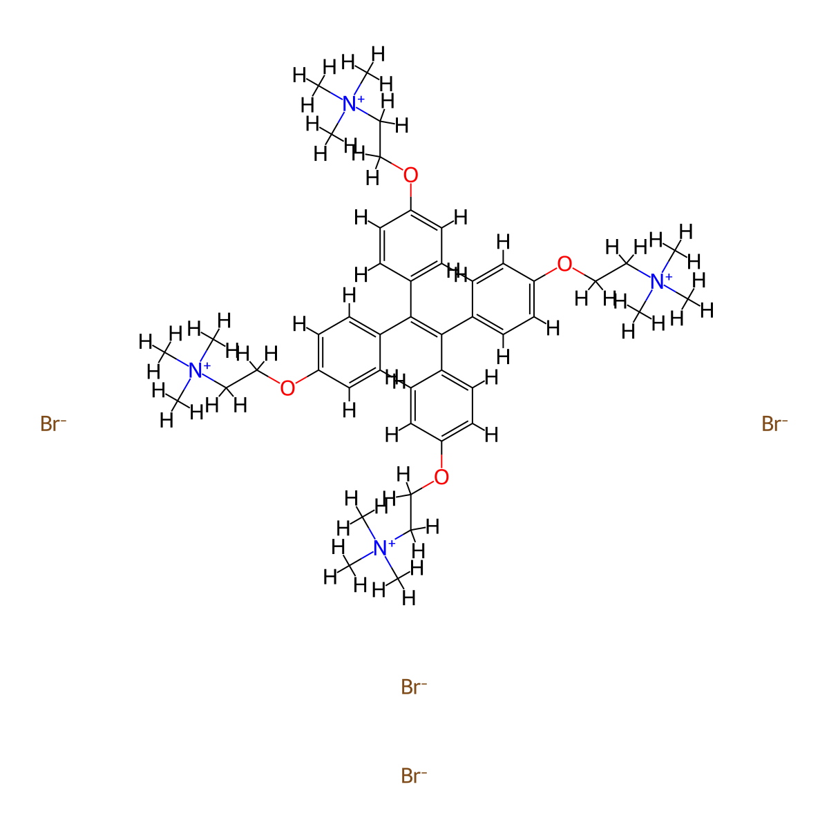 1,1,2,2-Tetrakis(4-(2-trimethylammonioethoxy)phenyl)ethene tetrabromide molecular structure, CAS 1219133-97-7