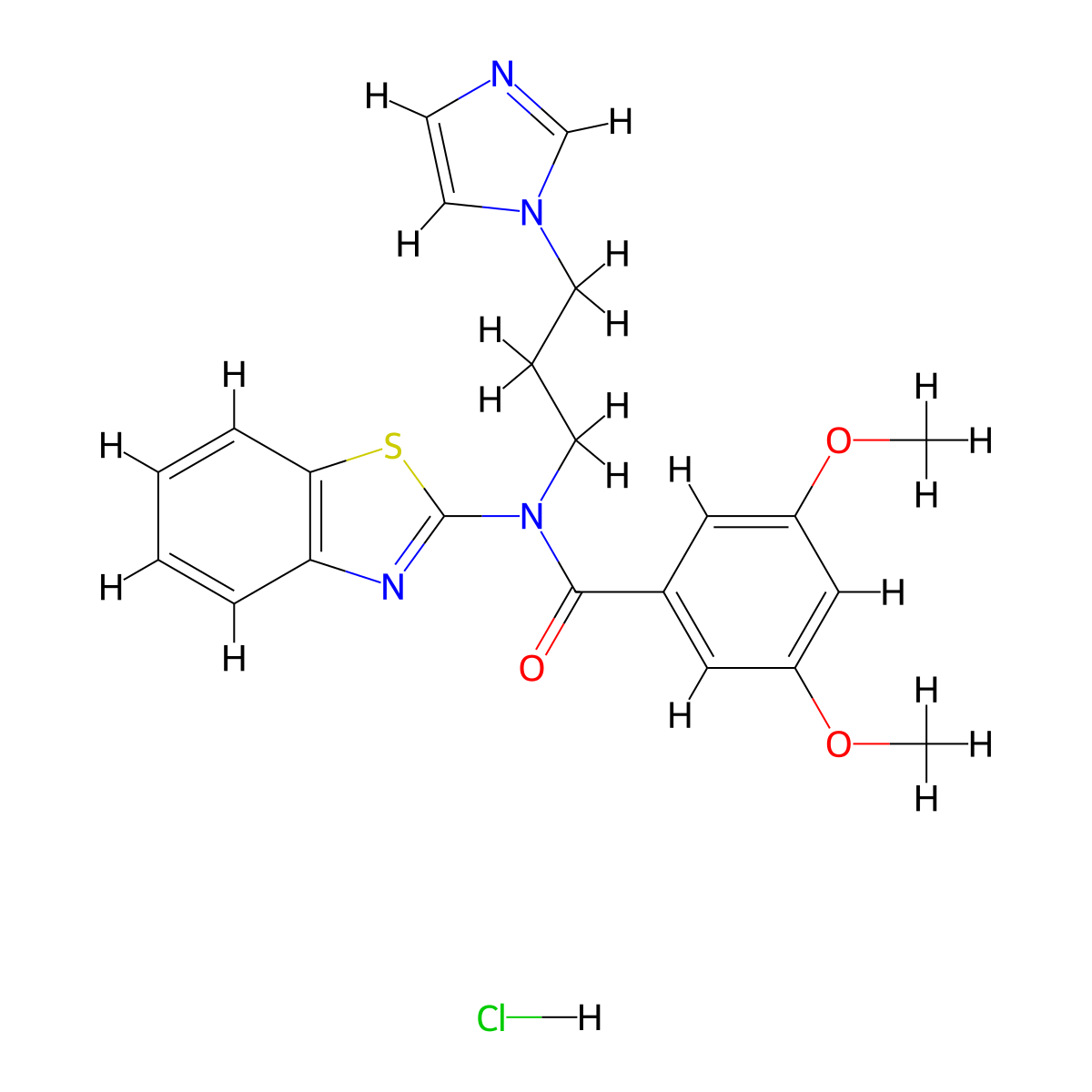 N-(3-(1H-imidazol-1-yl)propyl)-N-(benzo[d]thiazol-2-yl)-3,5-dimethoxybenzamide hydrochloride molecular structure, CAS 1219142-87-6