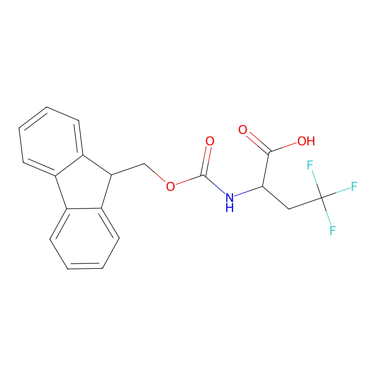 2-((((9H-fluoren-9-yl)methoxy)carbonyl)amino)-4,4,4-trifluorobutanoic acid molecular structure, CAS 1219145-37-5