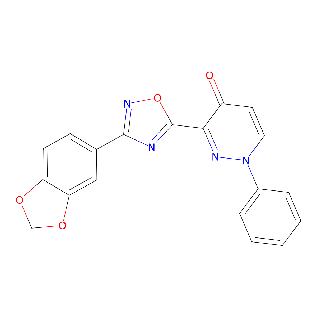 3-(3-(benzo[d][1,3]dioxol-5-yl)-1,2,4-oxadiazol-5-yl)-1-phenylpyridazin-4(1H)-one molecular structure, CAS 1219145-86-4