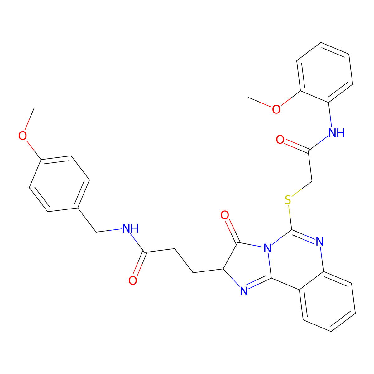 3-[5-({[(2-methoxyphenyl)carbamoyl]methyl}sulfanyl)-3-oxo-2H,3H-imidazo[1,2-c]quinazolin-2-yl]-N-[(4-methoxyphenyl)methyl]propanamide molecular structure, CAS 1219146-55-0