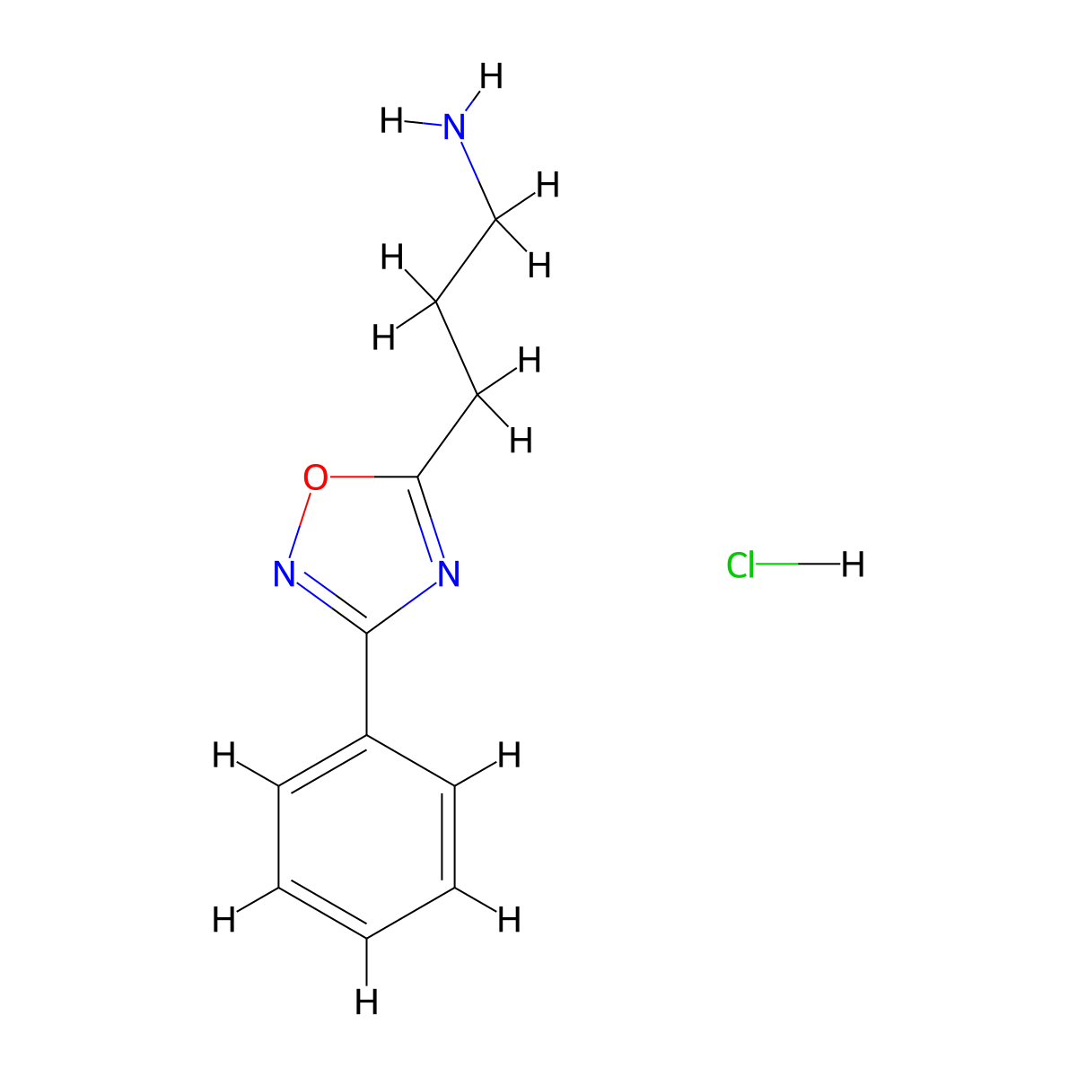 3-(3-Phenyl-1,2,4-oxadiazol-5-yl)propan-1-amine hydrochloride molecular structure, CAS 1219148-43-2