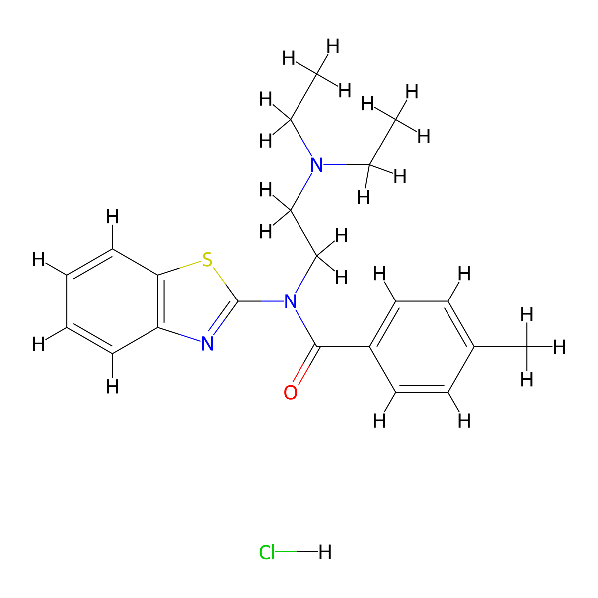 N-(benzo[d]thiazol-2-yl)-N-(2-(diethylamino)ethyl)-4-methylbenzamide hydrochloride molecular structure, CAS 1219148-61-4