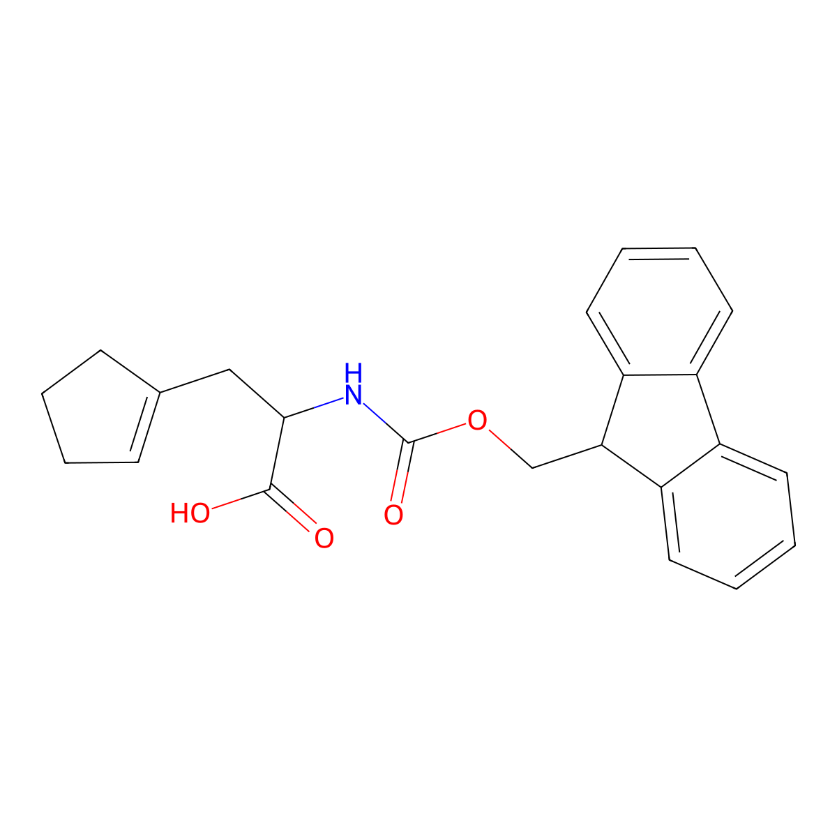 Fmoc-beta-cyclopenten-1-yl-DL-alanine molecular structure, CAS 1219148-79-4