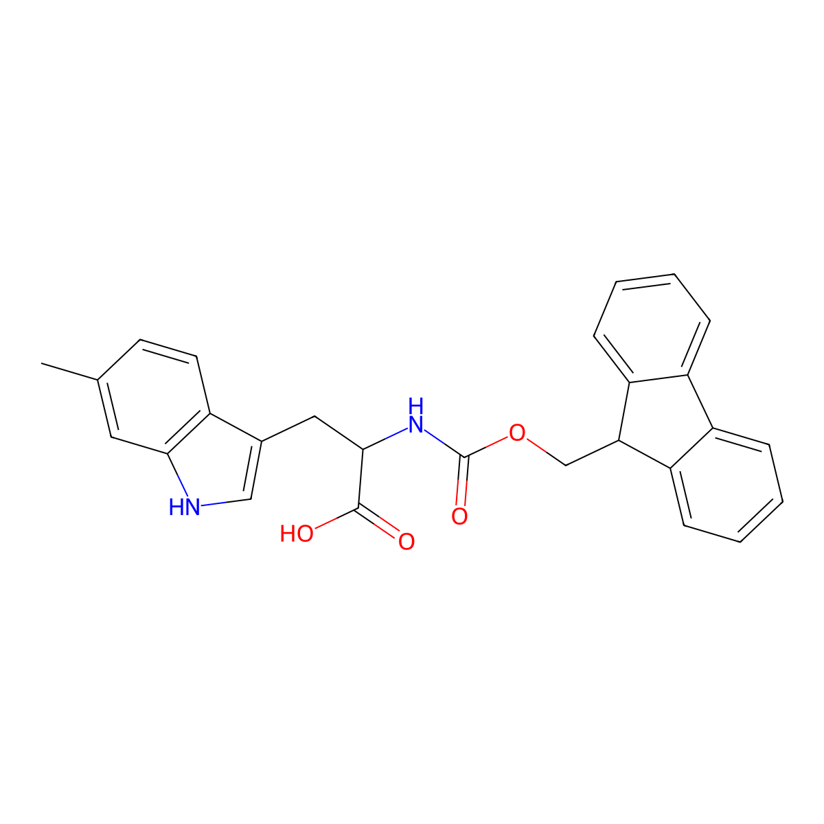 Fmoc-6-methyl-DL-tryptophan molecular structure, CAS 1219150-44-3