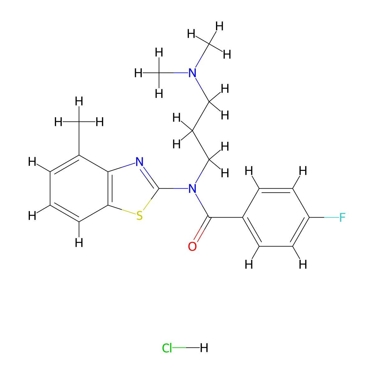 N-[3-(Dimethylamino)propyl]-4-fluoro-N-(4-methyl-1,3-benzothiazol-2-YL)benzamide hydrochloride molecular structure, CAS 1219150-82-9