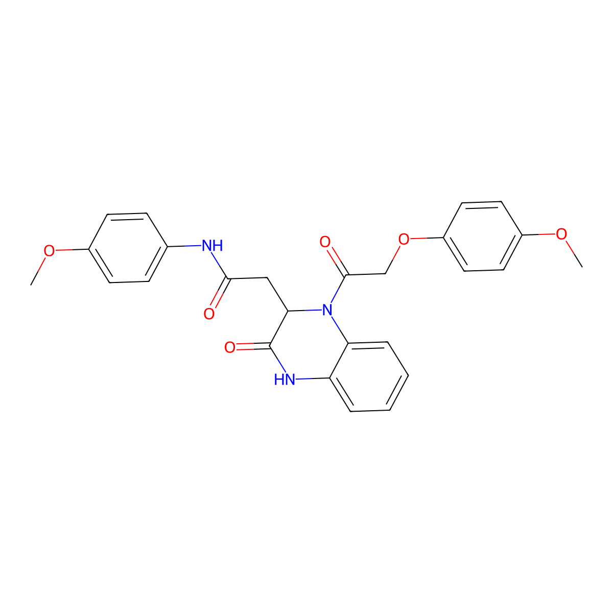 2-{1-[2-(4-methoxyphenoxy)acetyl]-3-oxo-1,2,3,4-tetrahydroquinoxalin-2-yl}-N-(4-methoxyphenyl)acetamide molecular structure, CAS 1219151-84-4