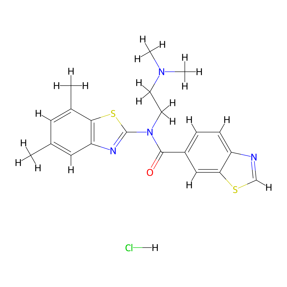 N-(2-(dimethylamino)ethyl)-N-(5,7-dimethylbenzo[d]thiazol-2-yl)benzo[d]thiazole-6-carboxamide hydrochloride molecular structure, CAS 1219153-32-8