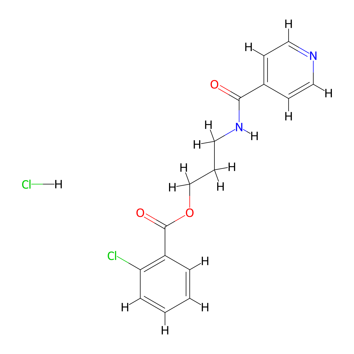 3-(Isonicotinamido)propyl 2-chlorobenzoate hydrochloride molecular structure, CAS 1219154-39-8