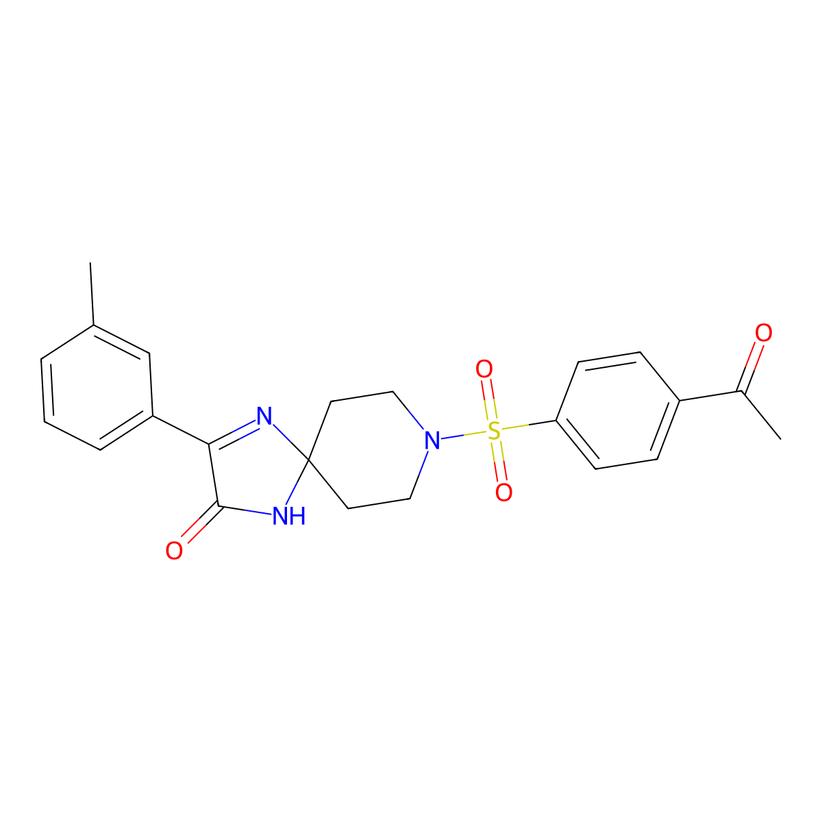 8-((4-Acetylphenyl)sulfonyl)-3-(m-tolyl)-1,4,8-triazaspiro[4.5]dec-3-en-2-one molecular structure, CAS 1219156-77-0