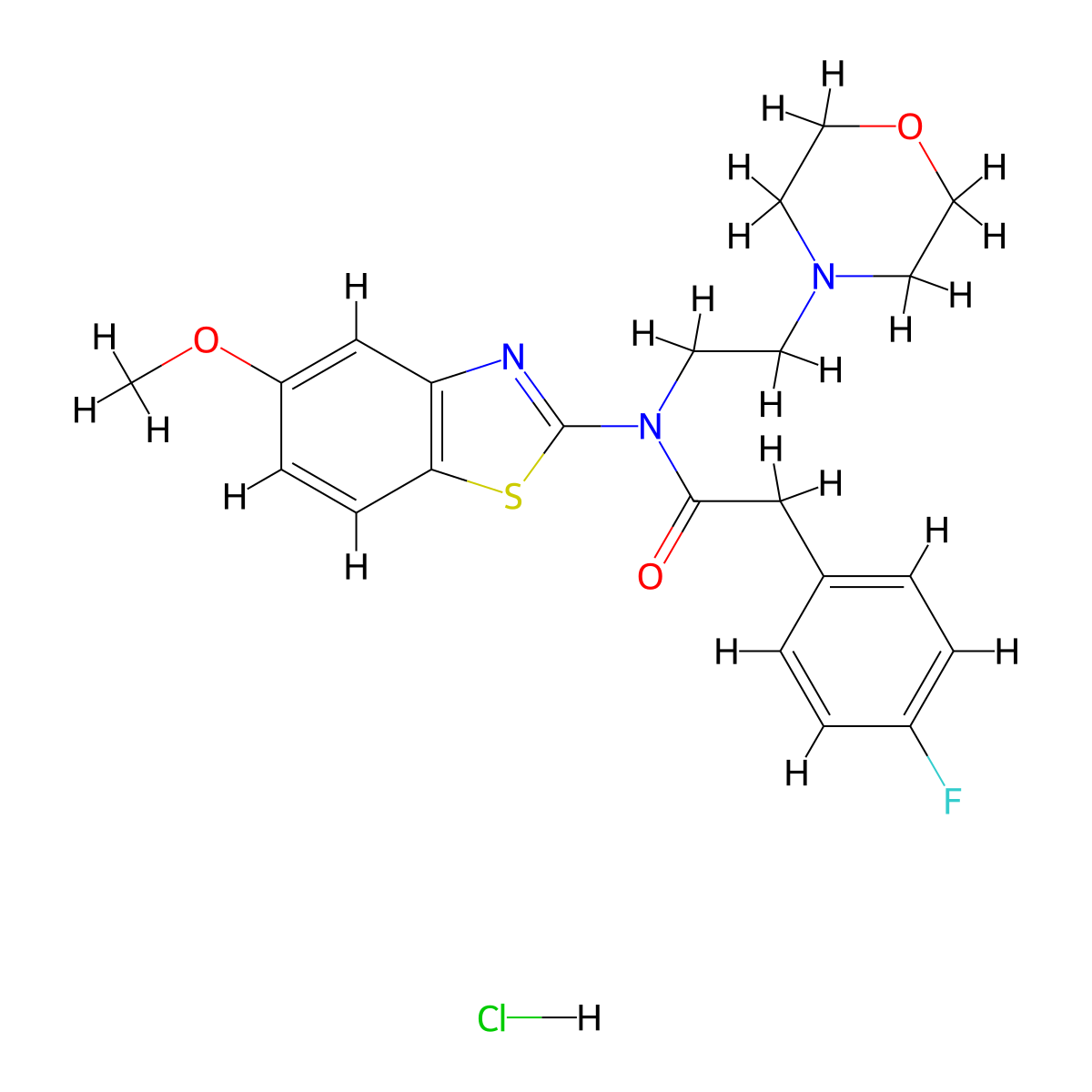 2-(4-fluorophenyl)-N-(5-methoxybenzo[d]thiazol-2-yl)-N-(2-morpholinoethyl)acetamide hydrochloride molecular structure, CAS 1219156-78-1