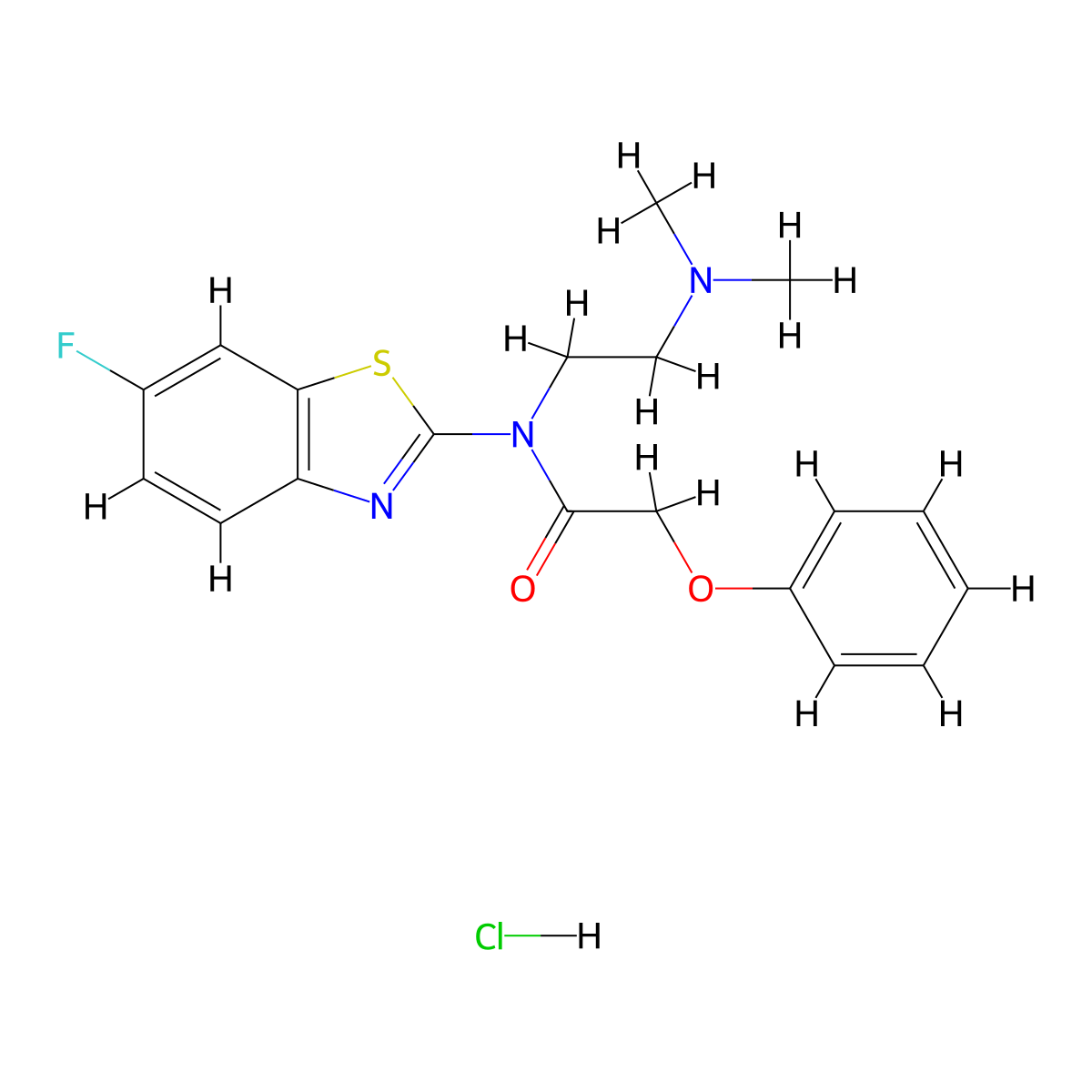 N-(2-(dimethylamino)ethyl)-N-(6-fluorobenzo[d]thiazol-2-yl)-2-phenoxyacetamide hydrochloride molecular structure, CAS 1219157-65-9