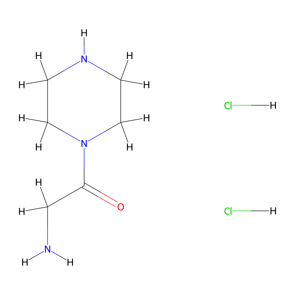 2-Amino-1-(piperazin-1-yl)ethan-1-one dihydrochloride molecular structure, CAS 1219158-50-5