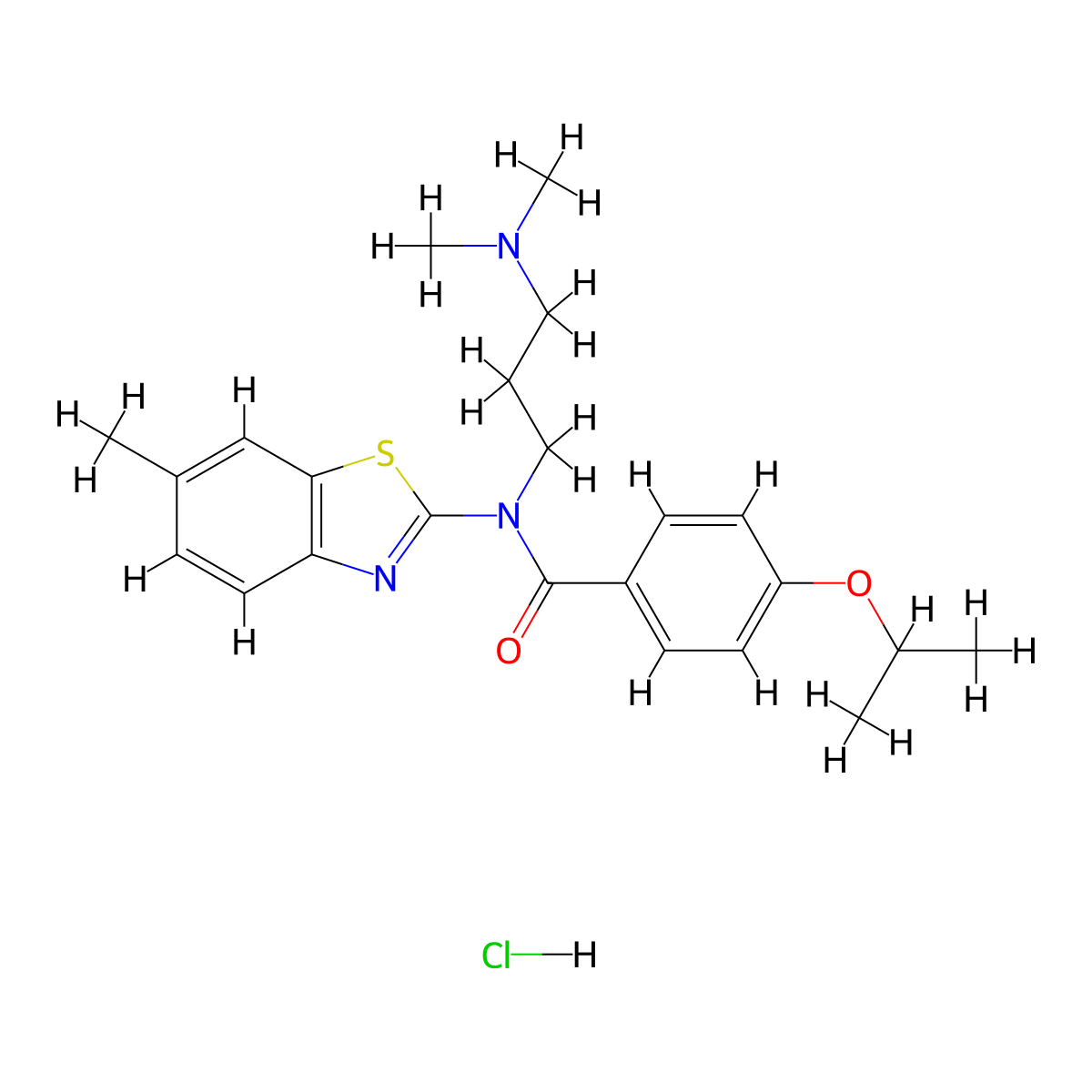 N-(3-(dimethylamino)propyl)-4-isopropoxy-N-(6-methylbenzo[d]thiazol-2-yl)benzamide hydrochloride molecular structure, CAS 1219160-37-8