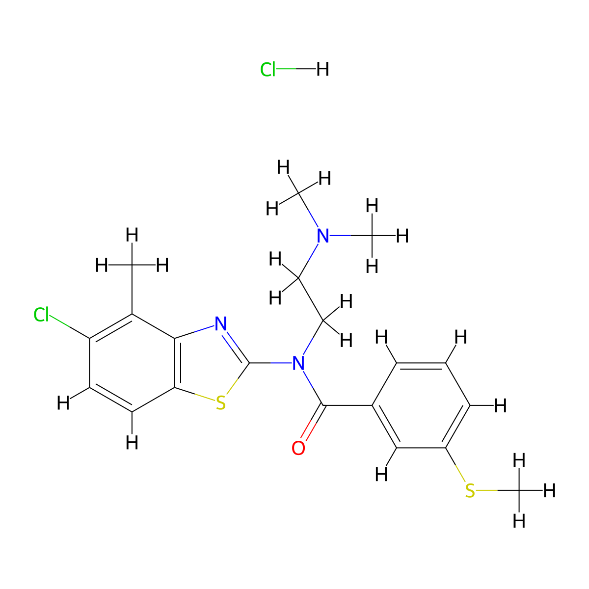 N-(5-chloro-4-methylbenzo[d]thiazol-2-yl)-N-(2-(dimethylamino)ethyl)-3-(methylthio)benzamide hydrochloride molecular structure, CAS 1219162-08-9