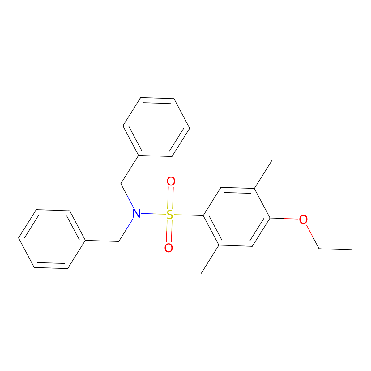 N,N-dibenzyl-4-ethoxy-2,5-dimethylbenzene-1-sulfonamide molecular structure, CAS 1219162-62-5