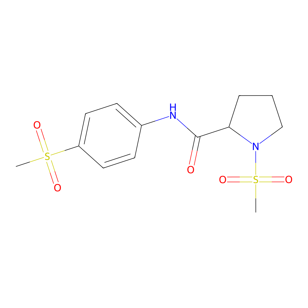 1-(methylsulfonyl)-N-(4-(methylsulfonyl)phenyl)pyrrolidine-2-carboxamide molecular structure, CAS 1219163-67-3