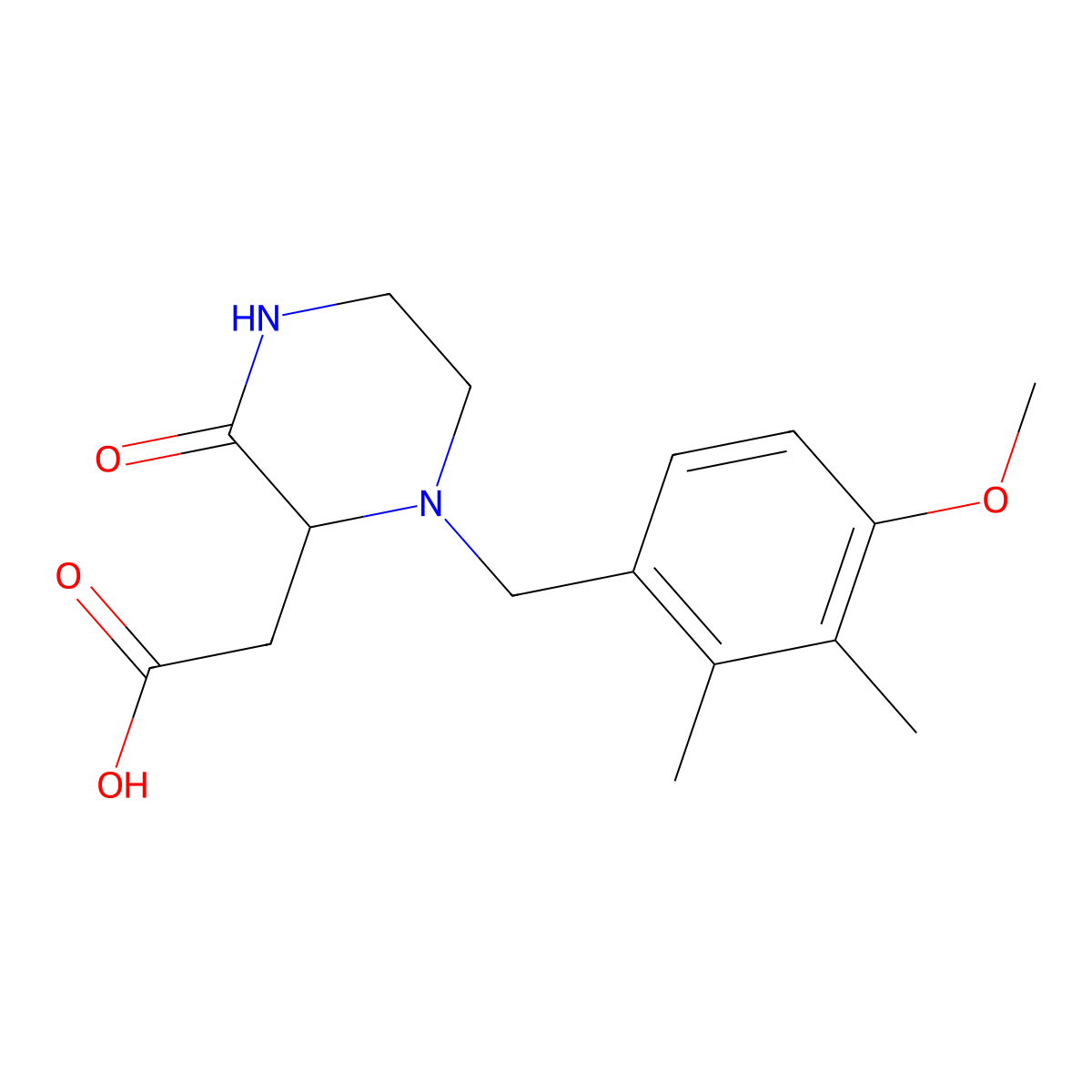 [1-(4-Methoxy-2,3-dimethylbenzyl)-3-oxo-2-piperazinyl]acetic acid molecular structure, CAS 1219164-66-5