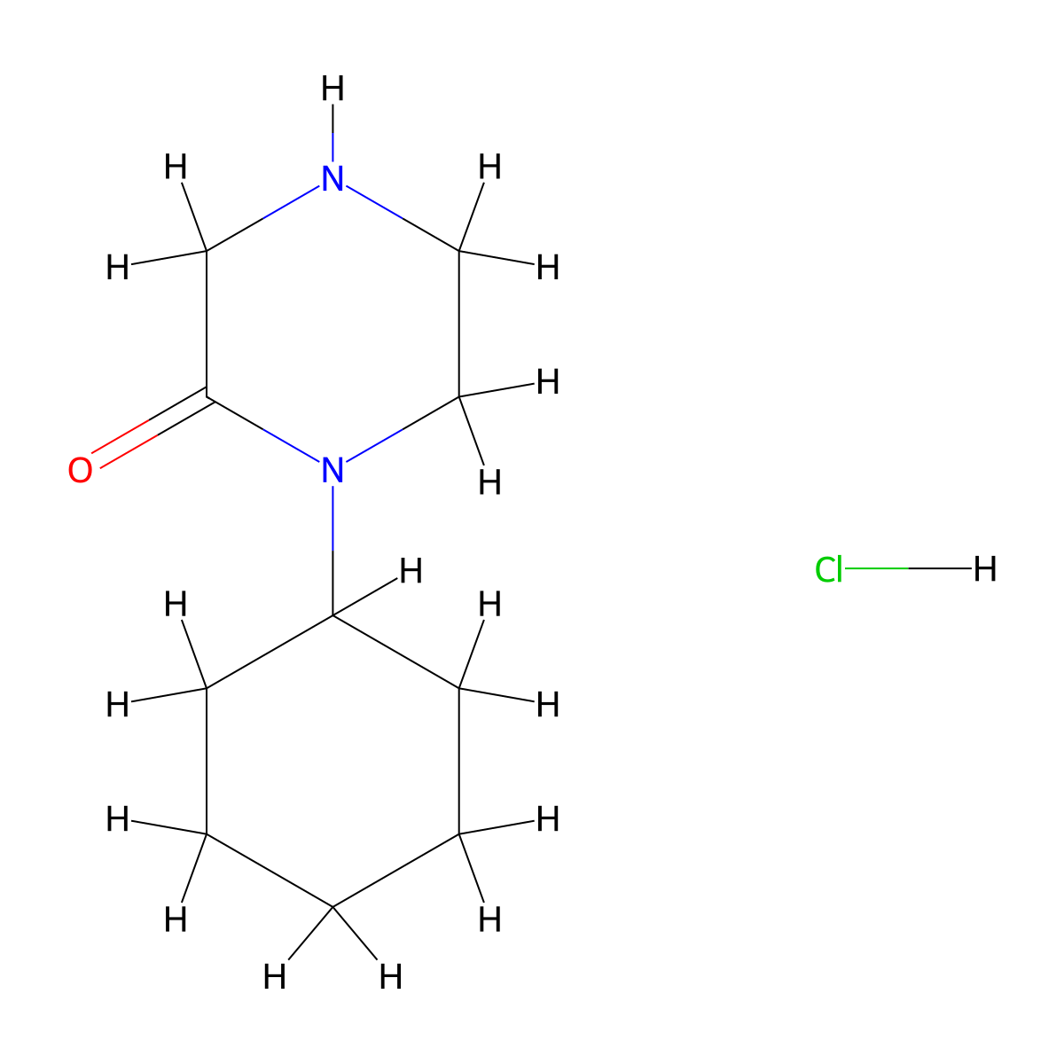 1-Cyclohexylpiperazin-2-one hydrochloride molecular structure, CAS 1219164-74-5