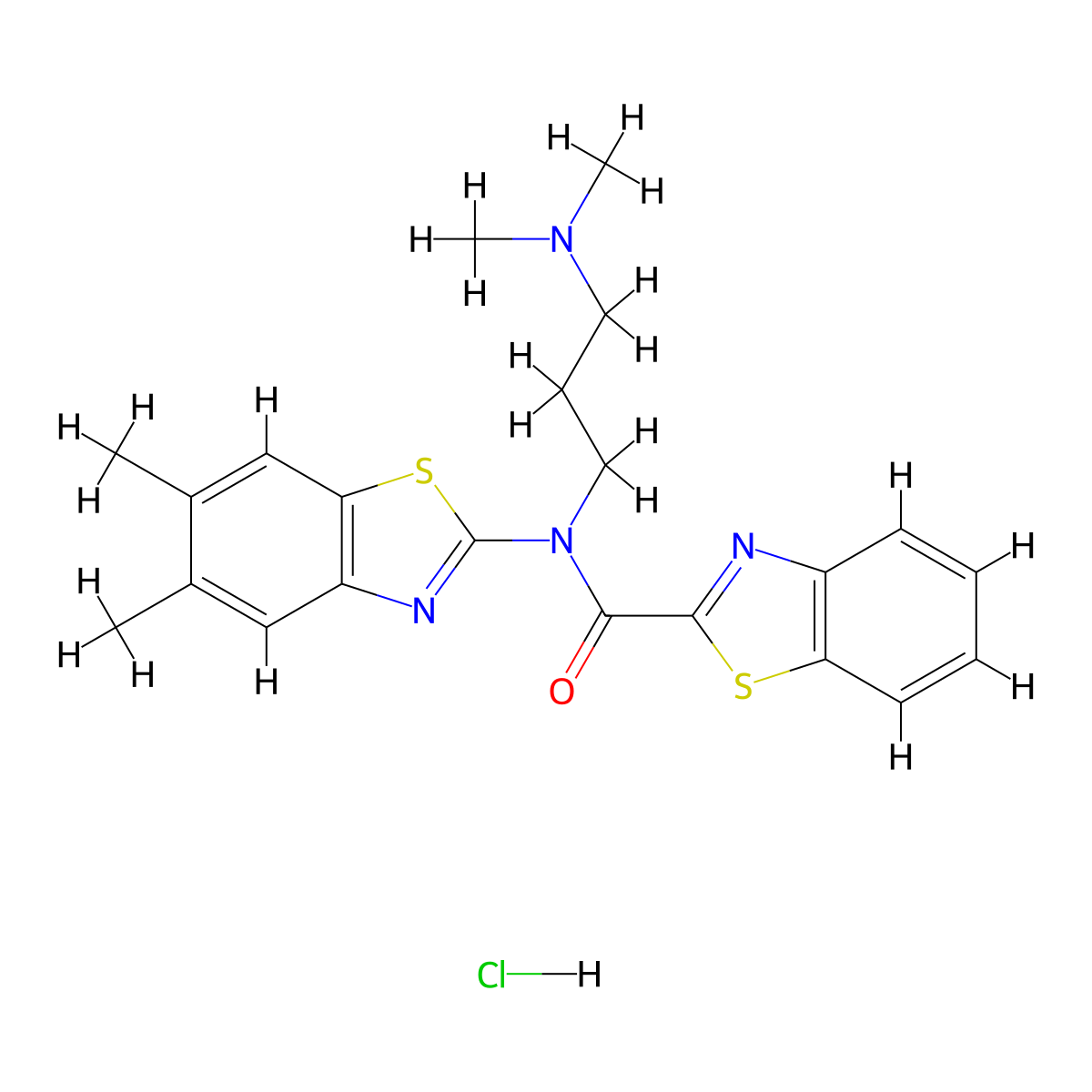 N-(3-(dimethylamino)propyl)-N-(5,6-dimethylbenzo[d]thiazol-2-yl)benzo[d]thiazole-2-carboxamide hydrochloride molecular structure, CAS 1219165-25-9