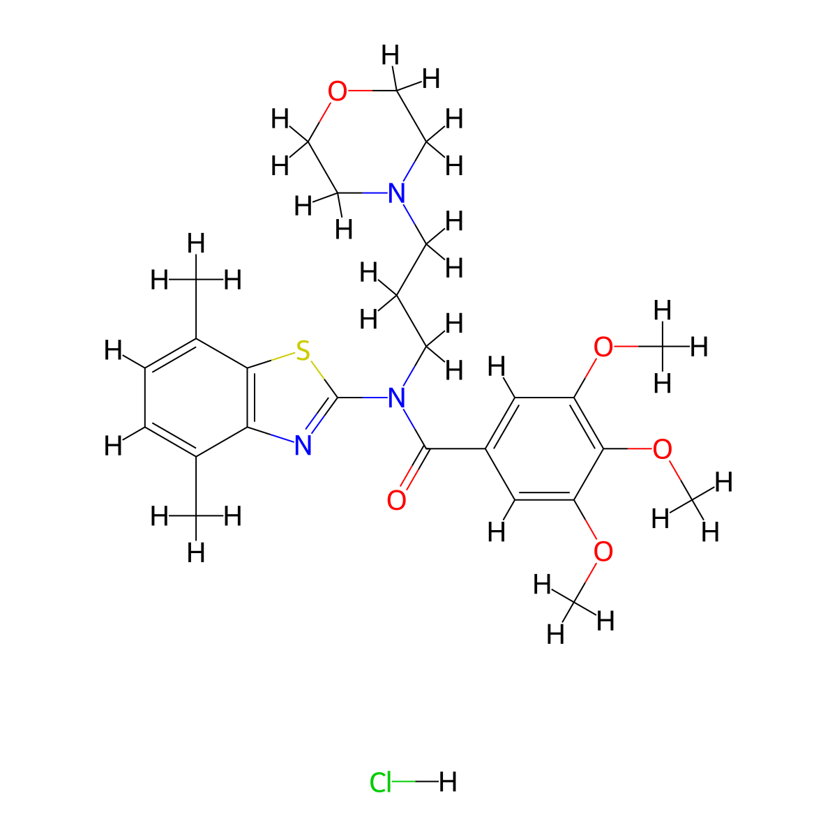 N-(4,7-Dimethyl-1,3-benzothiazol-2-YL)-3,4,5-trimethoxy-N-[3-(morpholin-4-YL)propyl]benzamide hydrochloride molecular structure, CAS 1219167-90-4