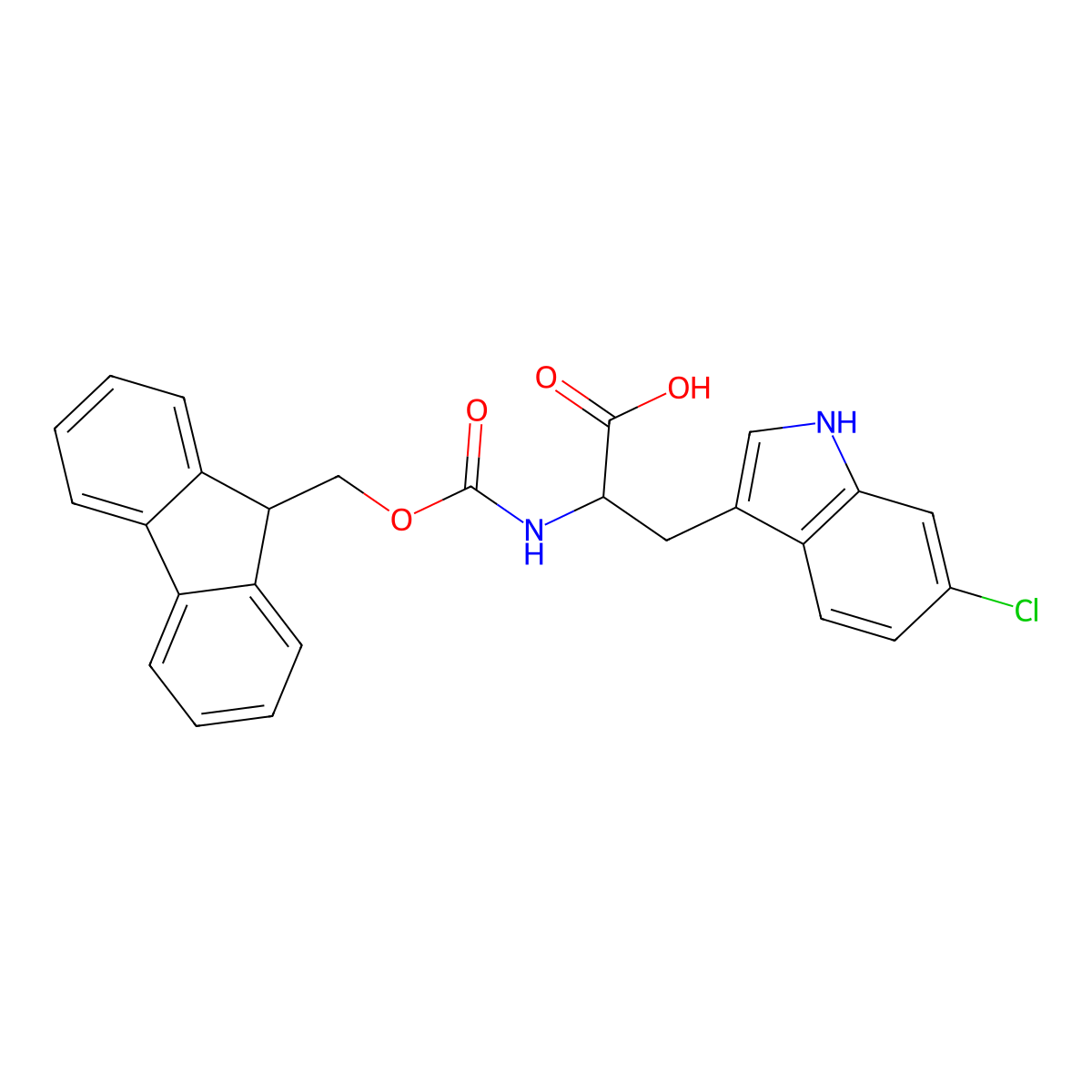 Fmoc-6-chloro-DL-tryptophan molecular structure, CAS 1219168-45-2