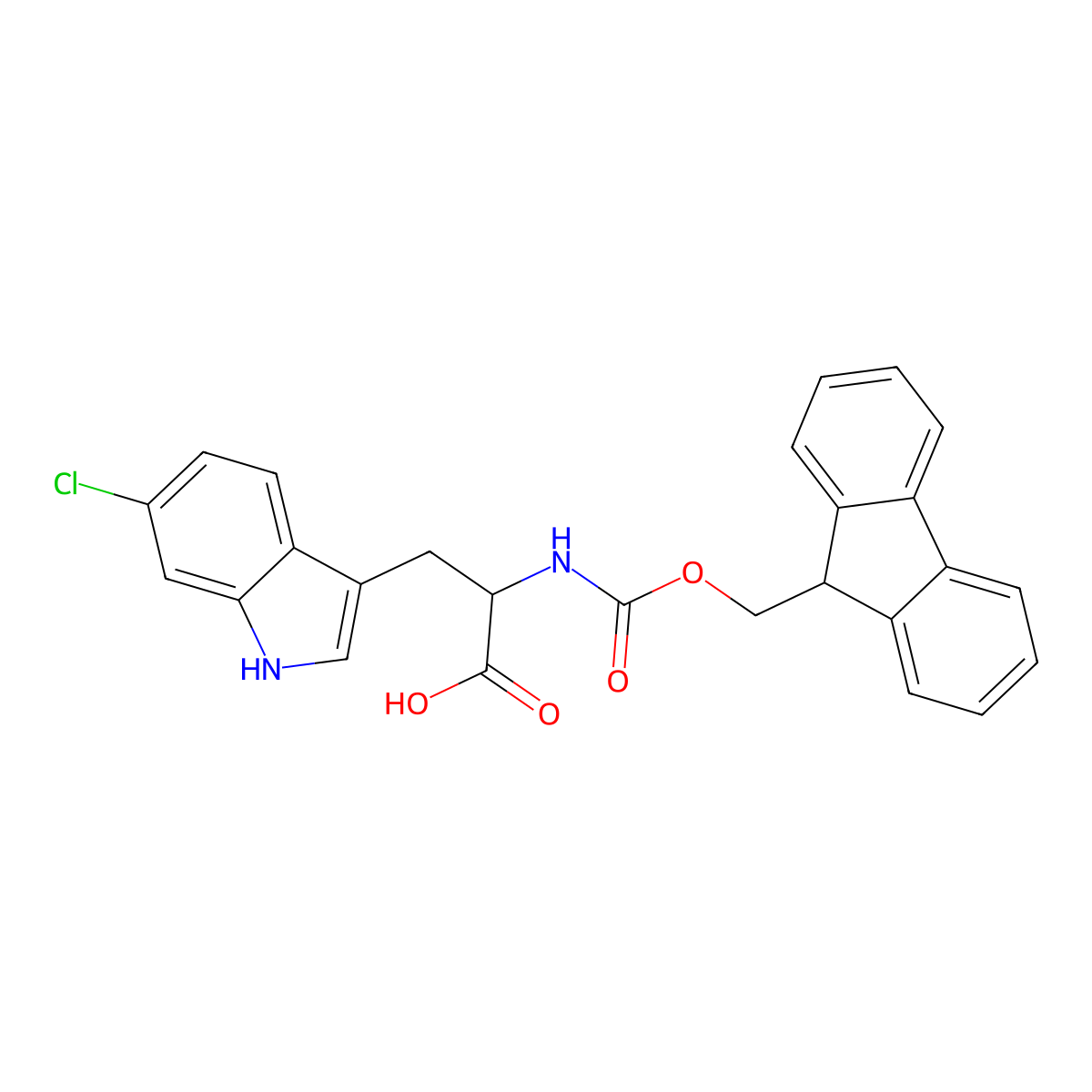 Fmoc-6-chloro-DL-tryptophan molecular structure, CAS 1219168-45-2