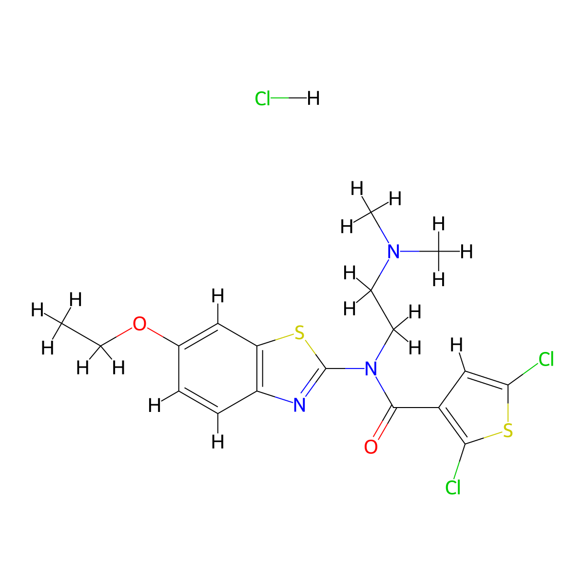 2,5-dichloro-N-(2-(dimethylamino)ethyl)-N-(6-ethoxybenzo[d]thiazol-2-yl)thiophene-3-carboxamide hydrochloride molecular structure, CAS 1219169-34-2