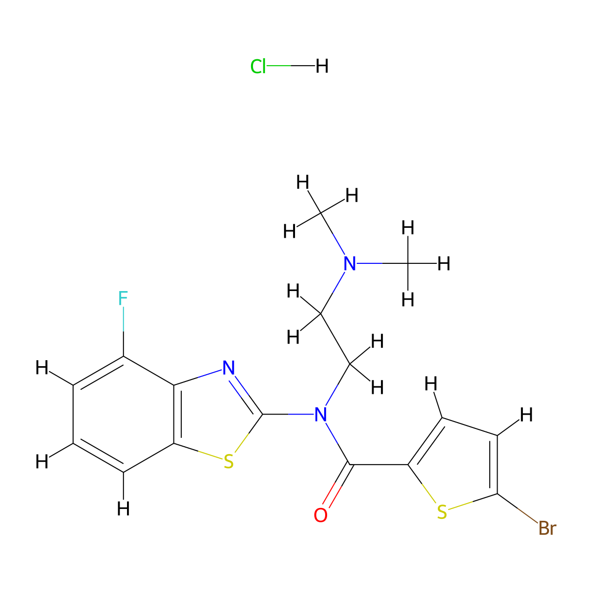 5-bromo-N-(2-(dimethylamino)ethyl)-N-(4-fluorobenzo[d]thiazol-2-yl)thiophene-2-carboxamide hydrochloride molecular structure, CAS 1219169-78-4