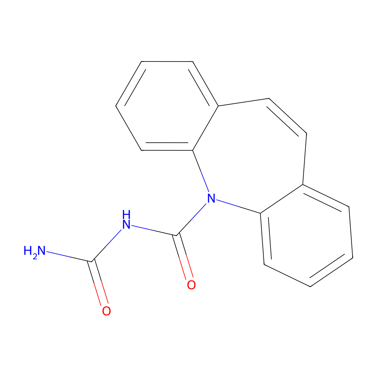 (5H-Dibenzo(b,f)azepin-5-ylcarbonyl)urea molecular structure, CAS 1219170-51-0