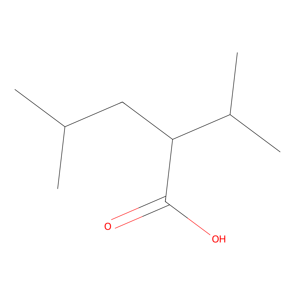 4-Methyl-2-(propan-2-yl)pentanoic acid molecular structure, CAS 1219170-58-7