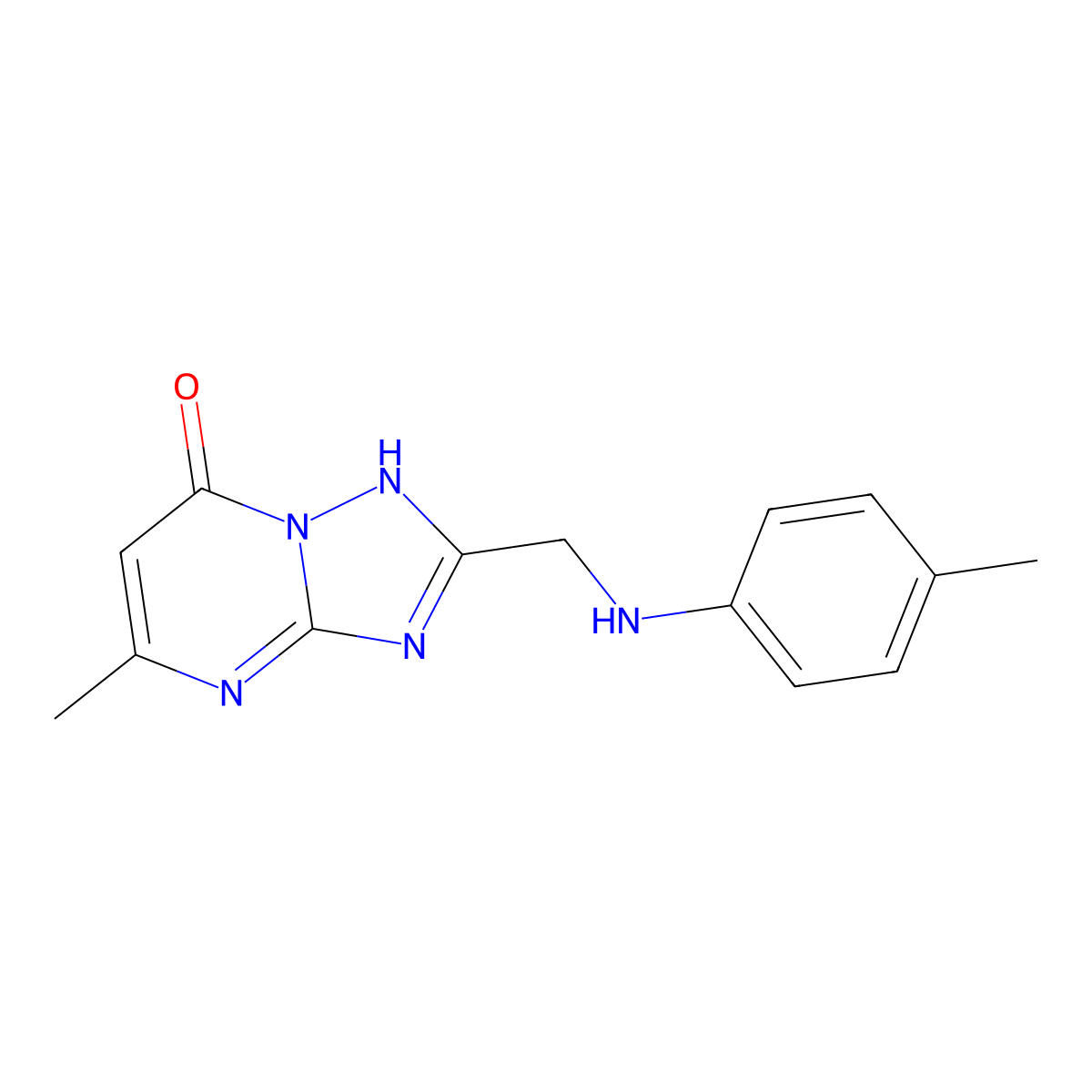 5-methyl-2-{[(4-methylphenyl)amino]methyl}[1,2,4]triazolo[1,5-a]pyrimidin-7(4H)-one molecular structure, CAS 1219172-21-0