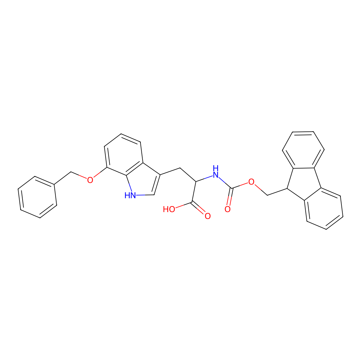 Fmoc-7-benzyloxy-DL-tryptophan molecular structure, CAS 1219174-46-5