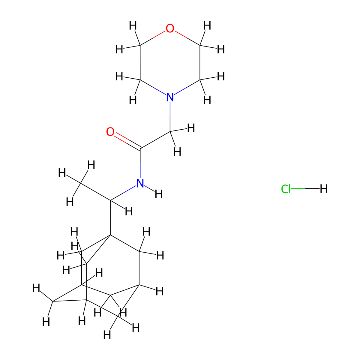 4-Morpholineacetamide, N-(1-tricyclo[3.3.1.13,7]dec-1-ylethyl)-, hydrochloride (1:1) molecular structure, CAS 1219174-95-4