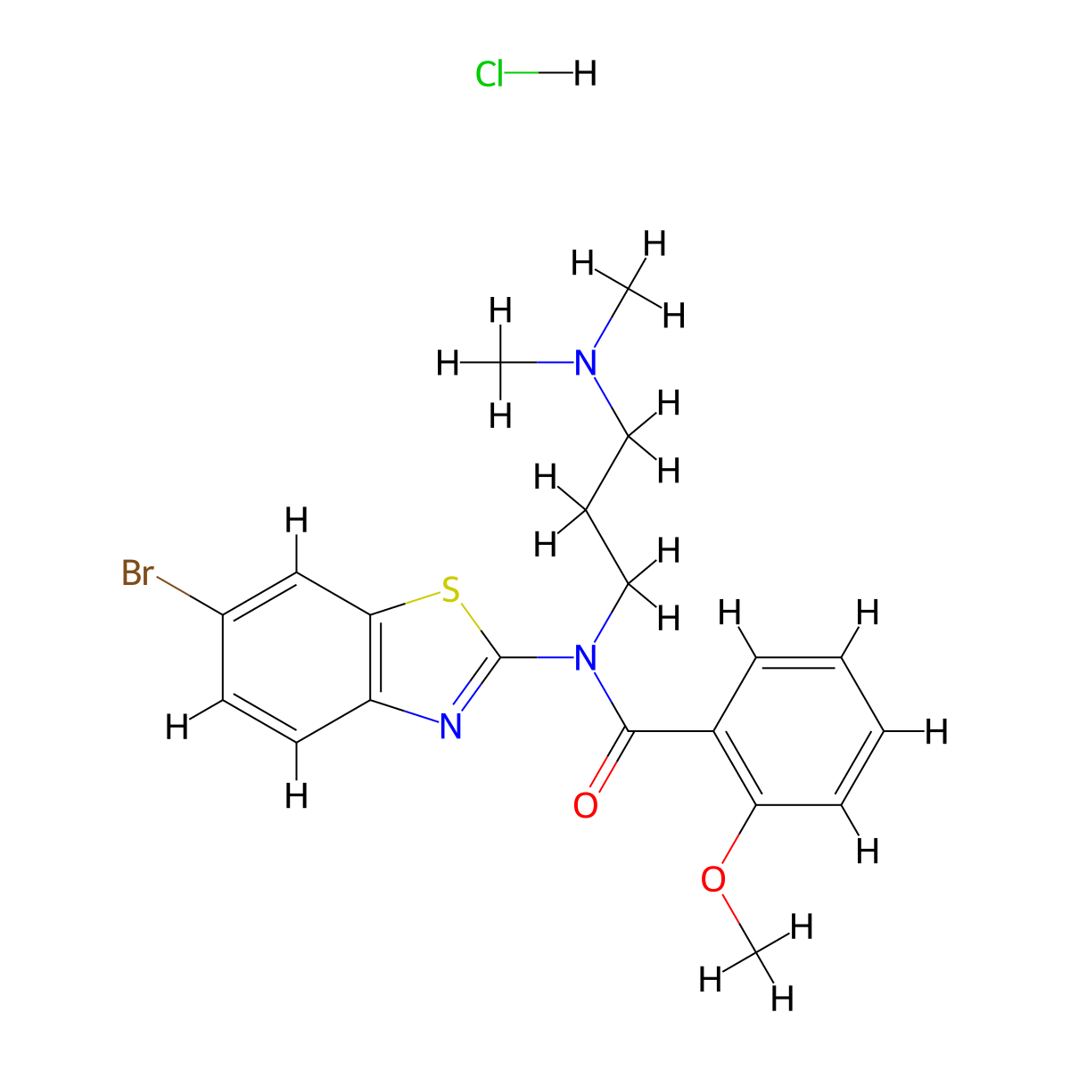 N-(6-bromobenzo[d]thiazol-2-yl)-N-(3-(dimethylamino)propyl)-2-methoxybenzamide hydrochloride molecular structure, CAS 1219174-96-5