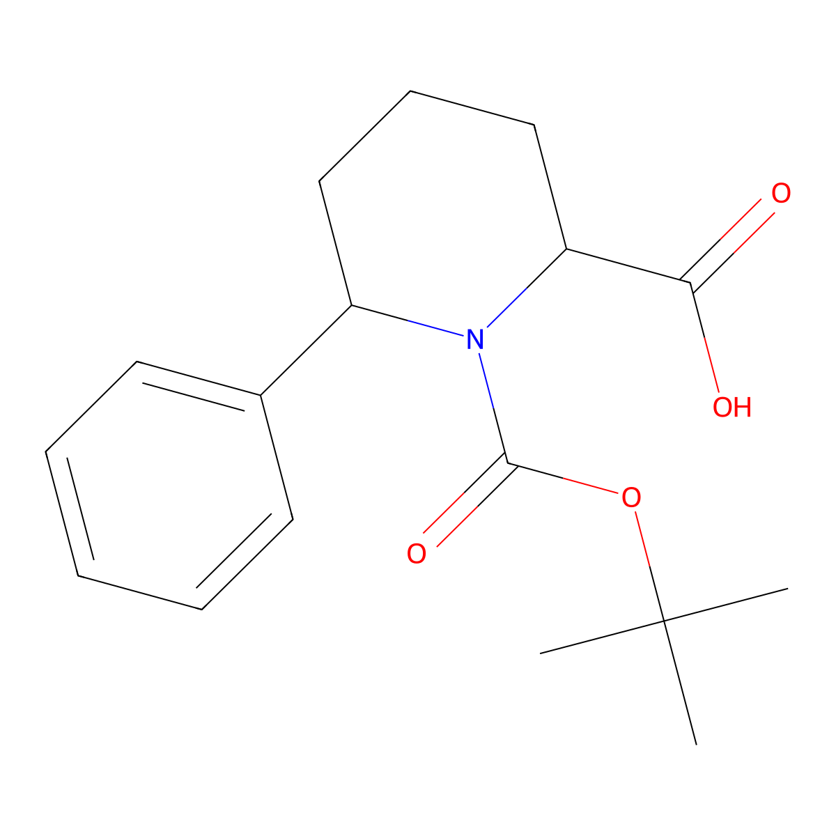 1-(Tert-butoxycarbonyl)-6-phenylpiperidine-2-carboxylic acid molecular structure, CAS 1219175-87-7