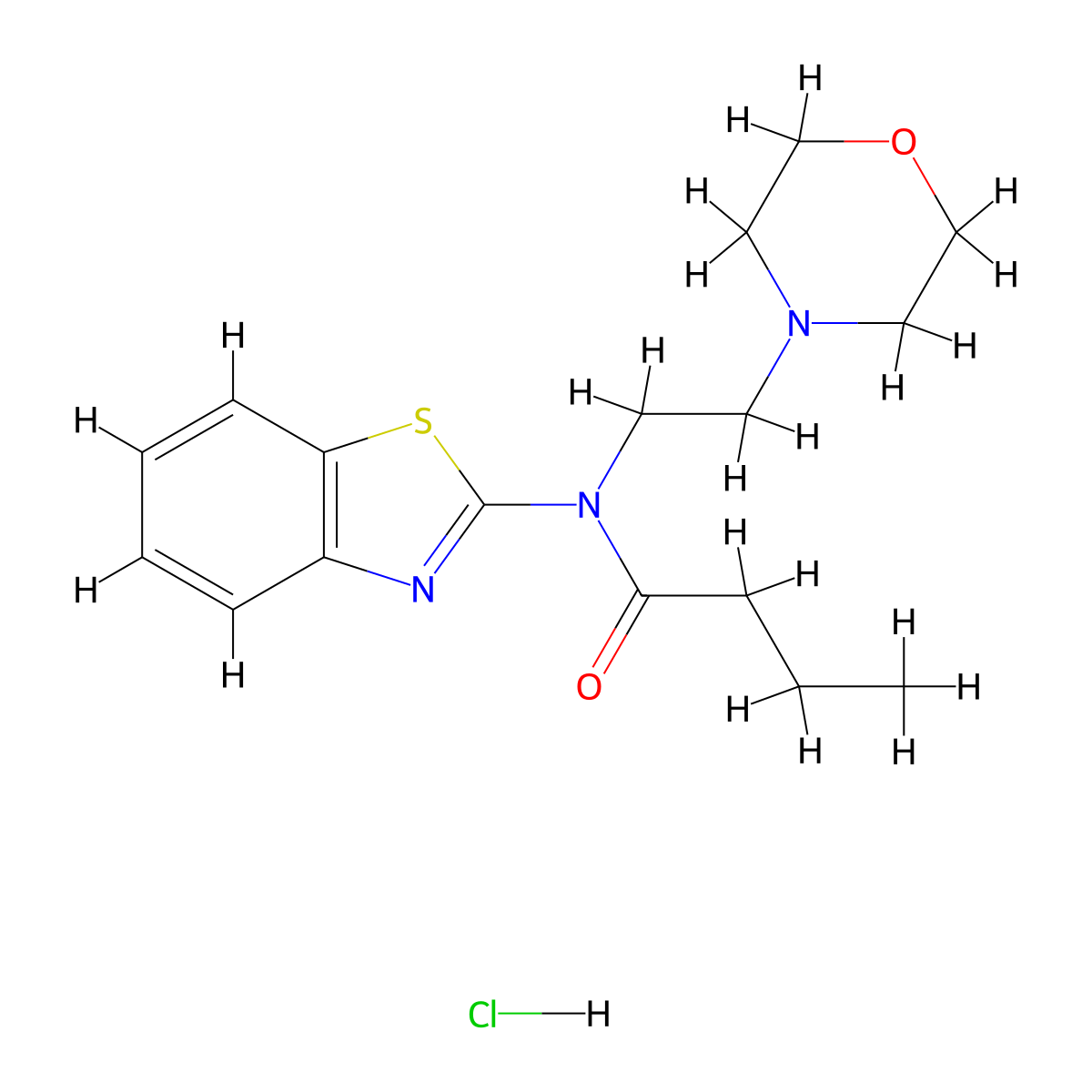 N-(benzo[d]thiazol-2-yl)-N-(2-morpholinoethyl)butyramide hydrochloride molecular structure, CAS 1219178-79-6