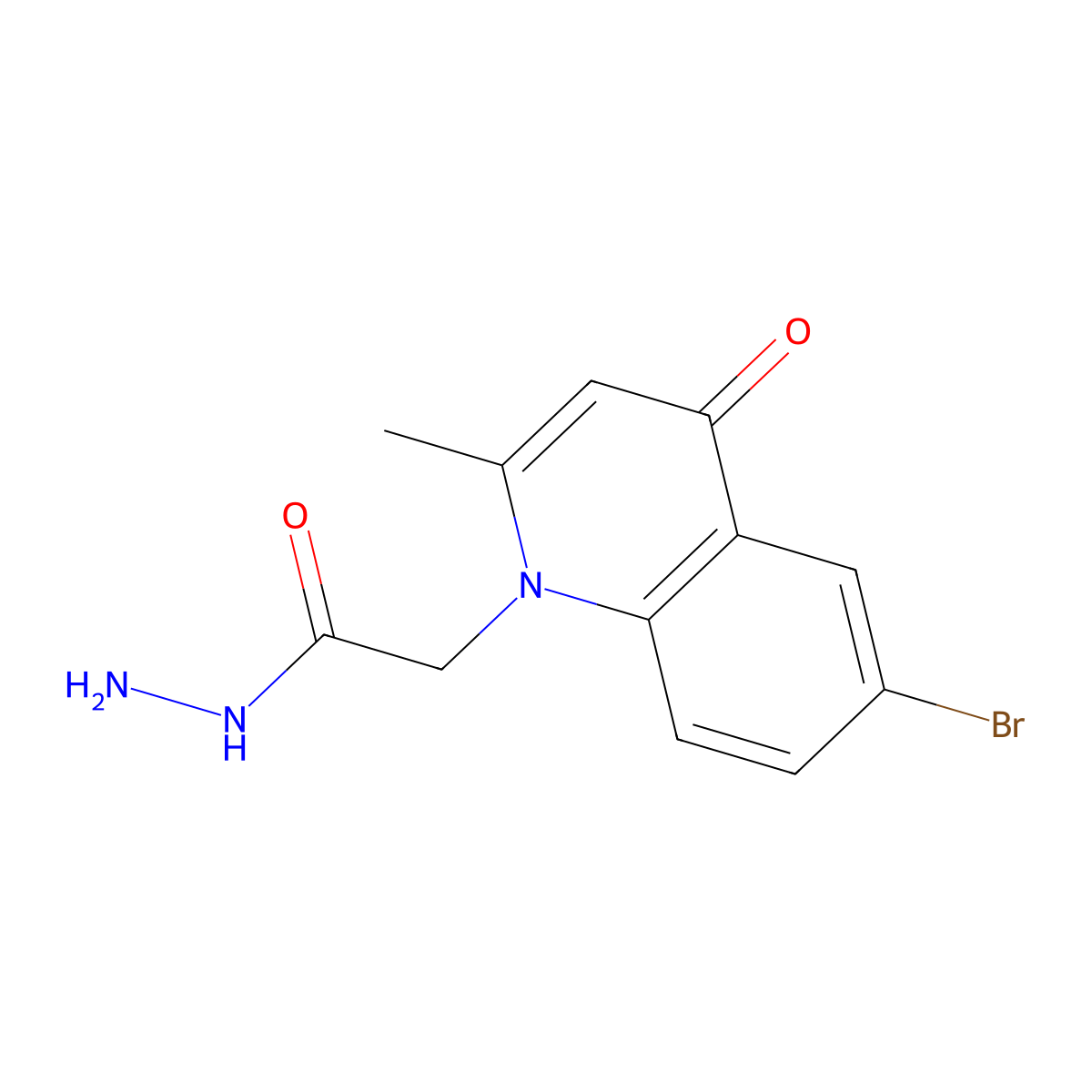 2-(6-Bromo-2-methyl-4-oxoquinolin-1(4H)-yl)acetohydrazide molecular structure, CAS 1219182-20-3