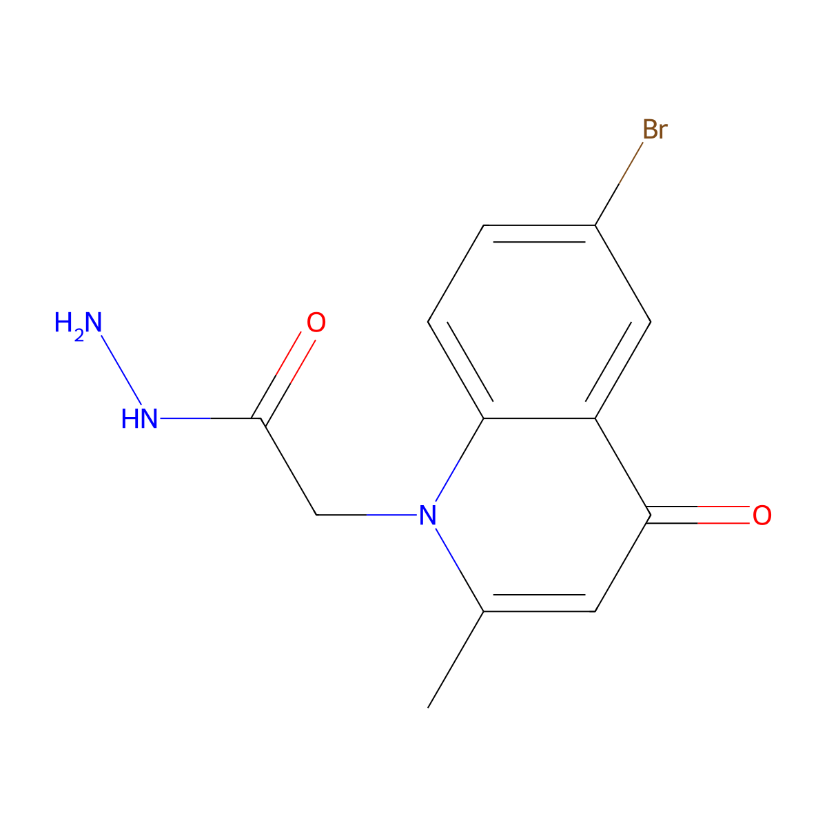 2-(6-Bromo-2-methyl-4-oxoquinolin-1(4H)-yl)acetohydrazide molecular structure, CAS 1219182-20-3