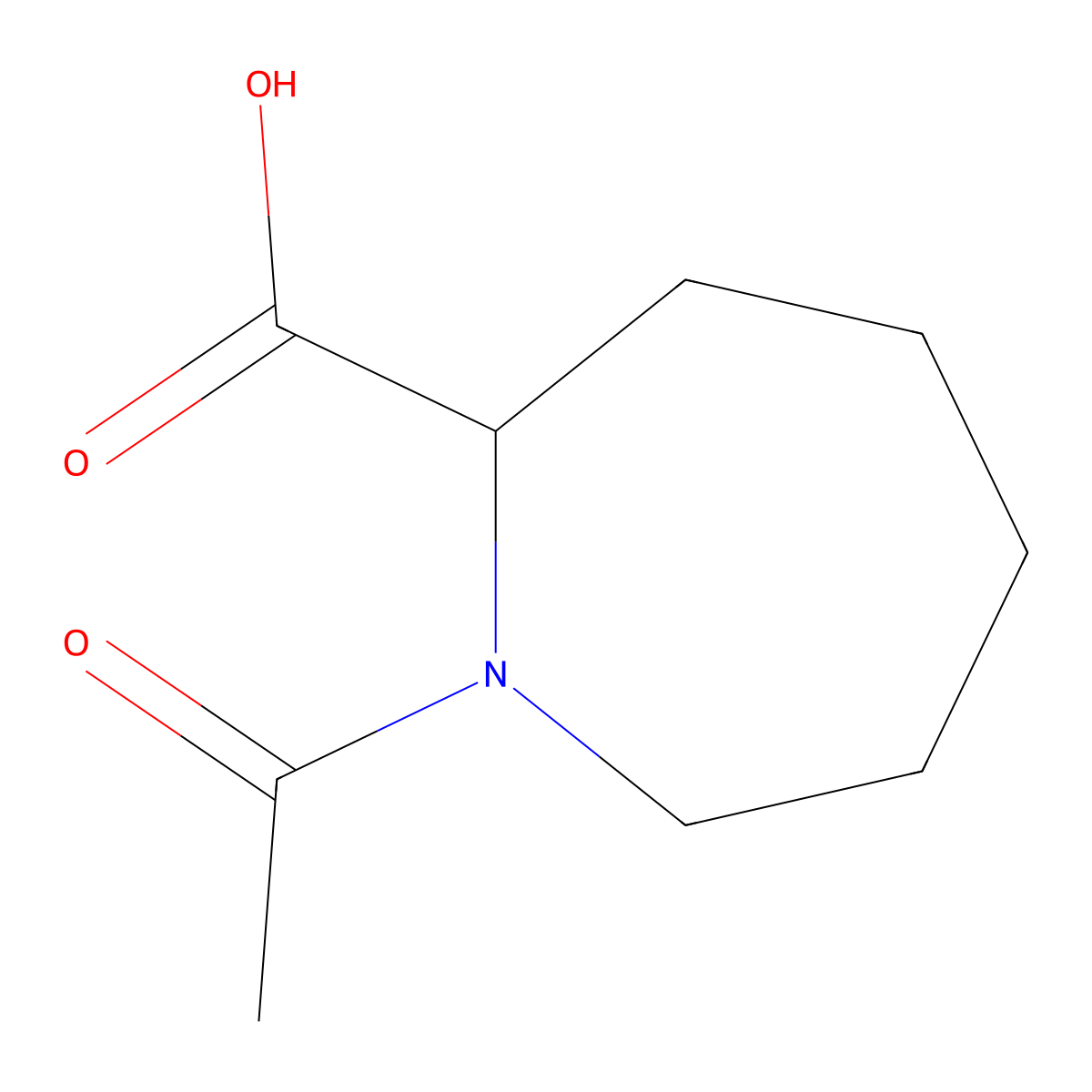 1-Acetylazepane-2-carboxylic acid molecular structure, CAS 1219182-45-2