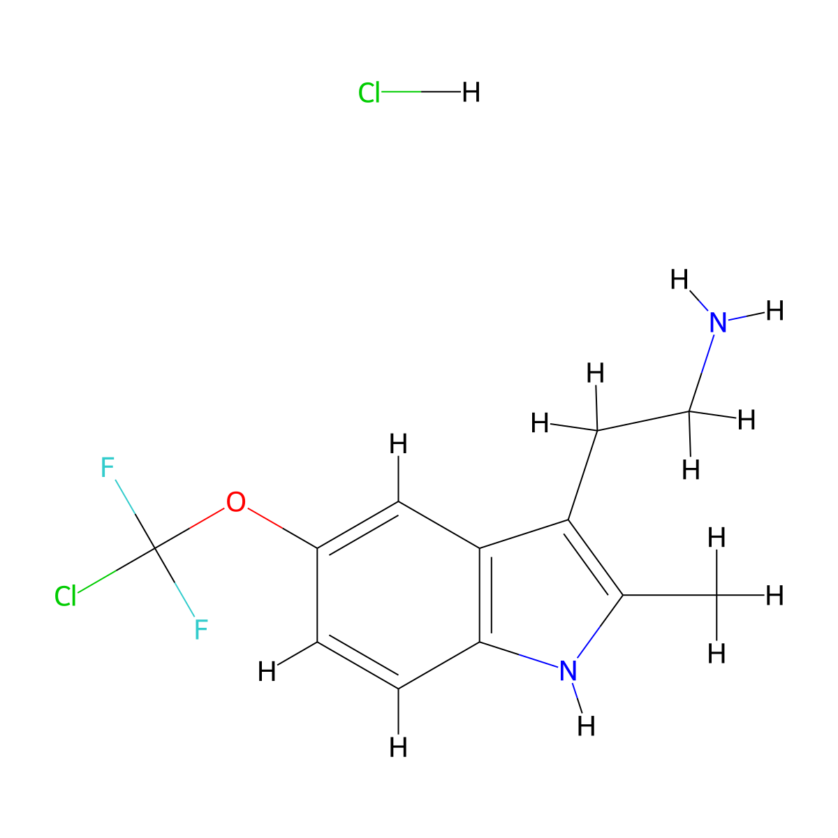 2-{5-[chloro(difluoro)methoxy]-2-methyl-1{H}-indol-3-yl}ethanamine molecular structure, CAS 1219183-81-9
