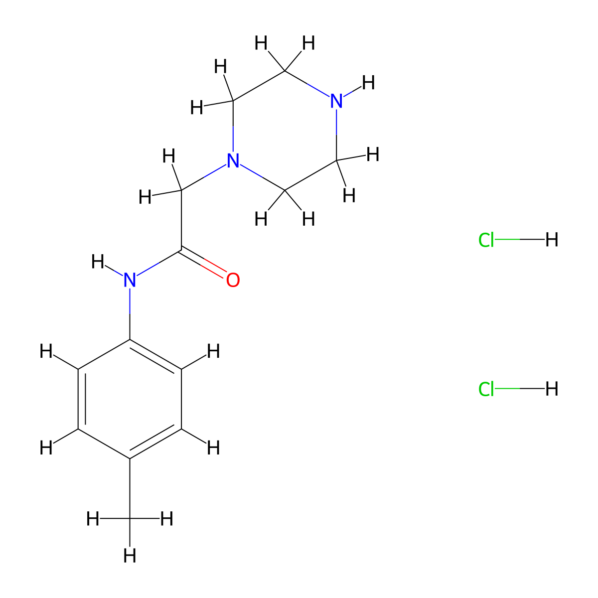 1-Piperazineacetamide, n-(4-methylphenyl)-, dihydrochloride molecular structure, CAS 1219184-22-1