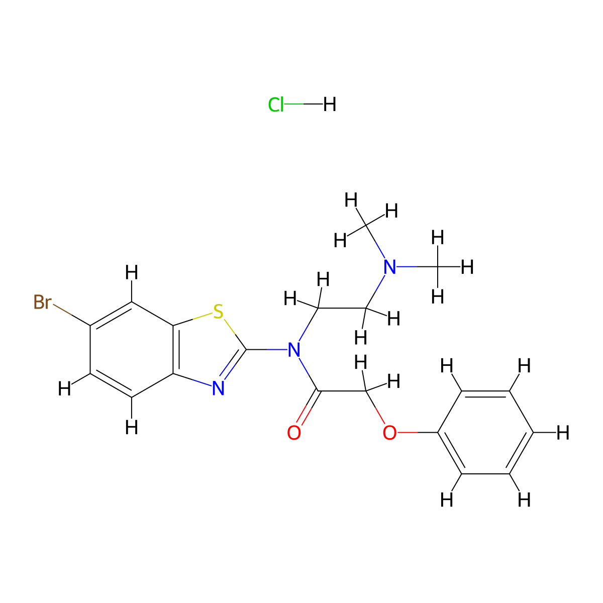 N-(6-bromobenzo[d]thiazol-2-yl)-N-(2-(dimethylamino)ethyl)-2-phenoxyacetamide hydrochloride molecular structure, CAS 1219186-20-5