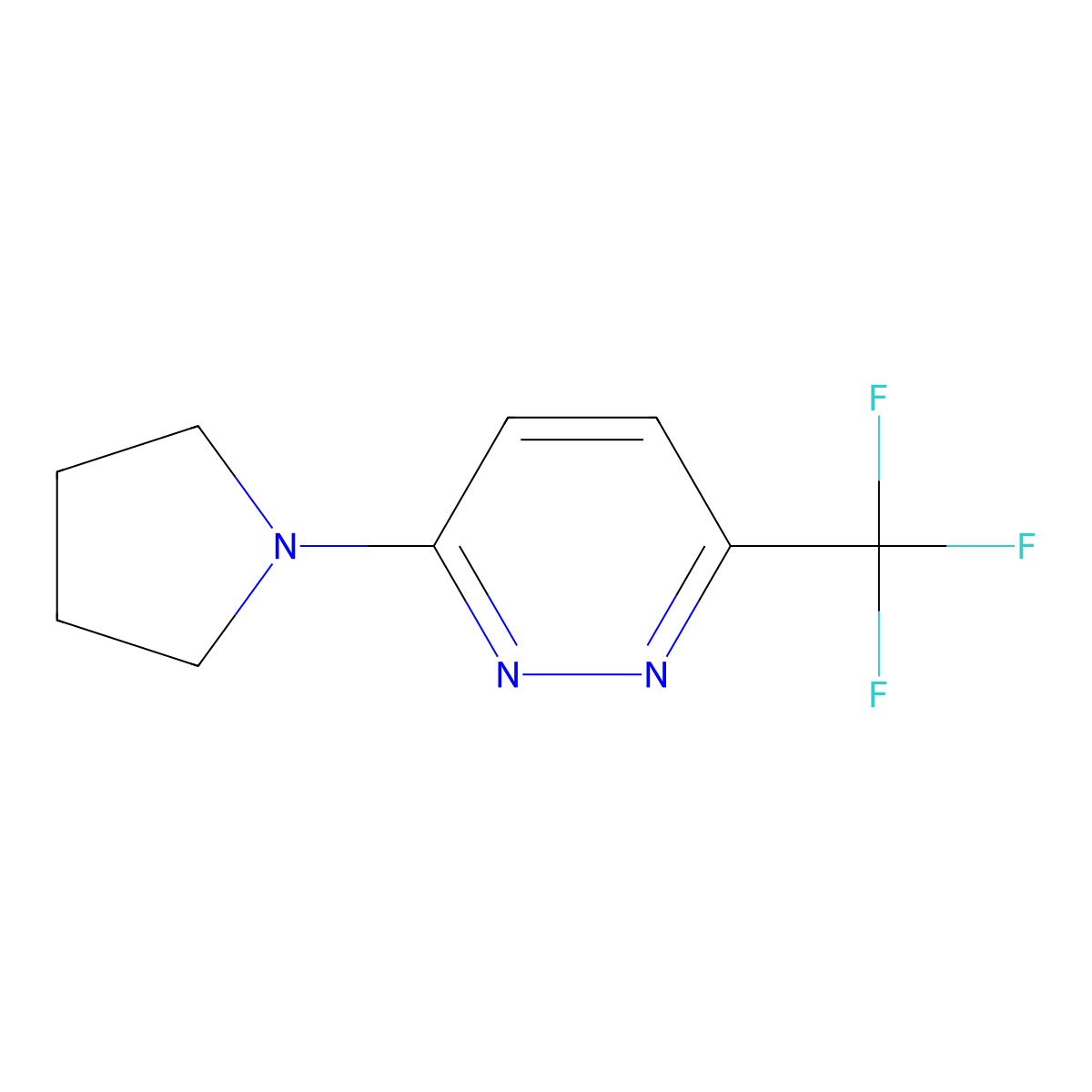 3-Pyrrolidin-1-yl-6-(trifluoromethyl)pyridazine molecular structure, CAS 1219188-09-6
