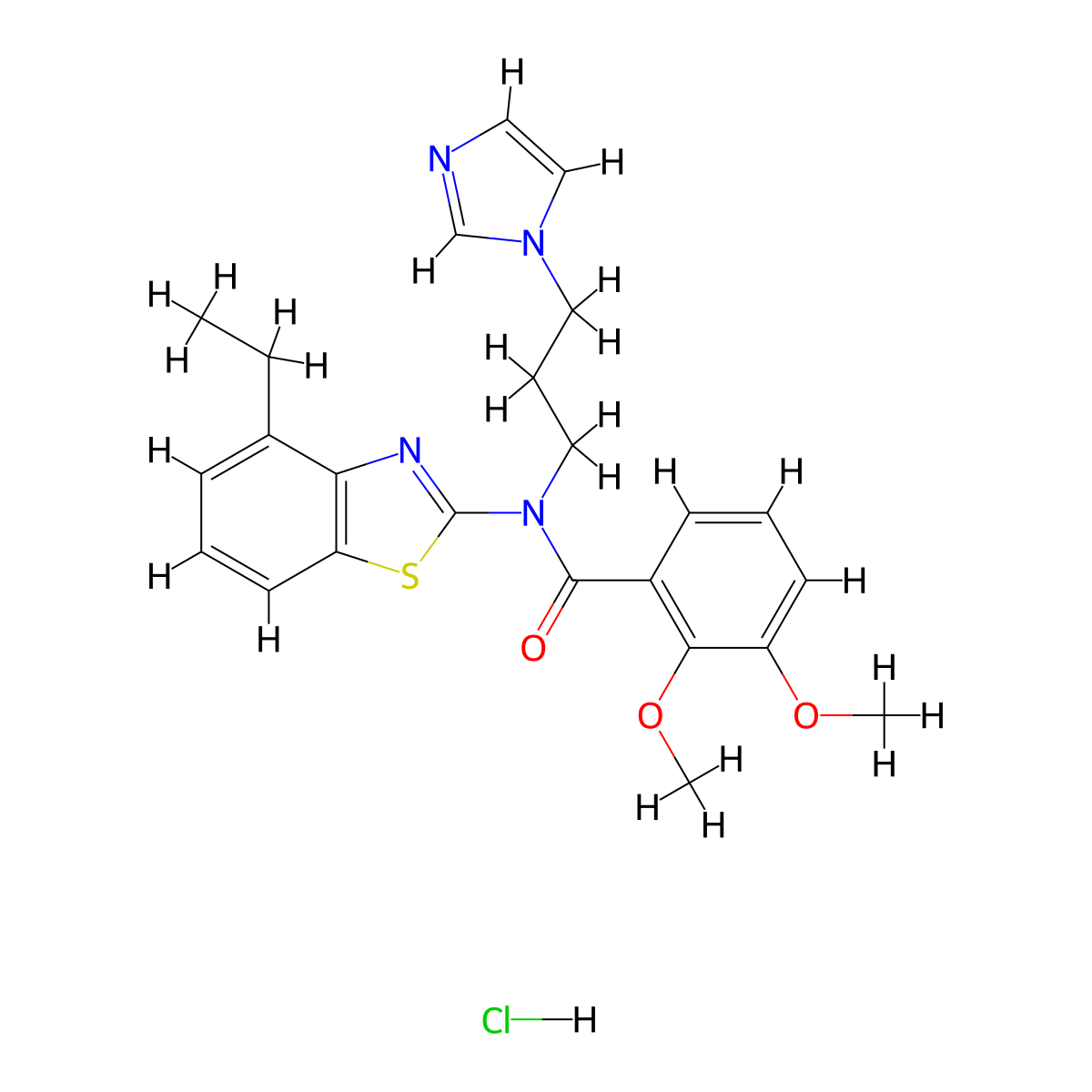 N-(3-(1H-imidazol-1-yl)propyl)-N-(4-ethylbenzo[d]thiazol-2-yl)-2,3-dimethoxybenzamide hydrochloride molecular structure, CAS 1219189-67-9