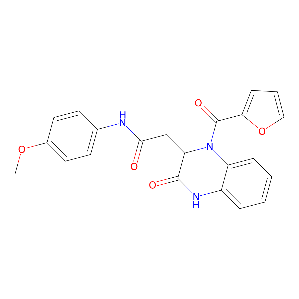 2-[1-(furan-2-carbonyl)-3-oxo-1,2,3,4-tetrahydroquinoxalin-2-yl]-N-(4-methoxyphenyl)acetamide molecular structure, CAS 1219191-77-1