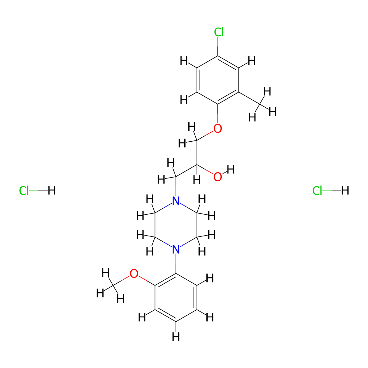 1-(4-Chloro-2-methylphenoxy)-3-[4-(2-methoxyphenyl)piperazin-1-YL]propan-2-OL dihydrochloride molecular structure, CAS 1219192-70-7
