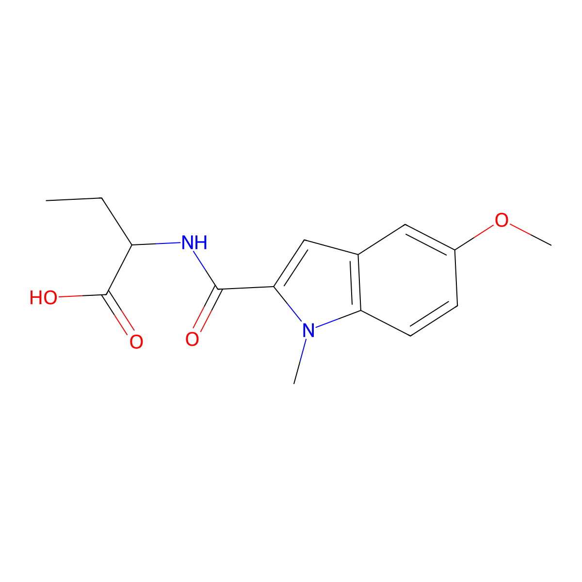 2-{[(5-methoxy-1-methyl-1H-indol-2-yl)carbonyl]amino}butanoic acid molecular structure, CAS 1219193-43-7