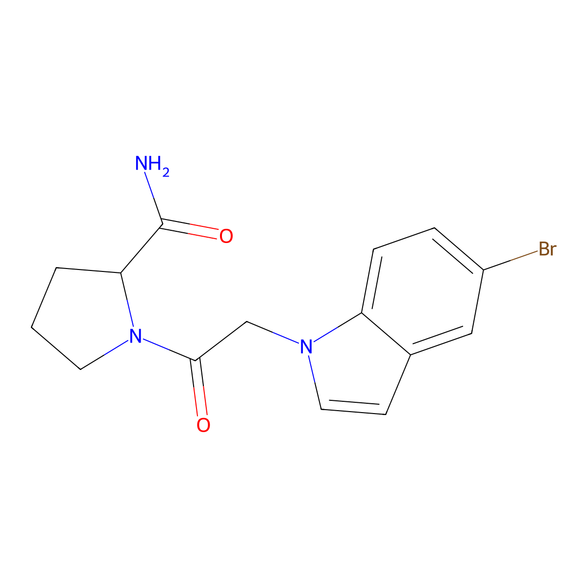 1-[(5-bromo-1H-indol-1-yl)acetyl]prolinamide molecular structure, CAS 1219193-82-4