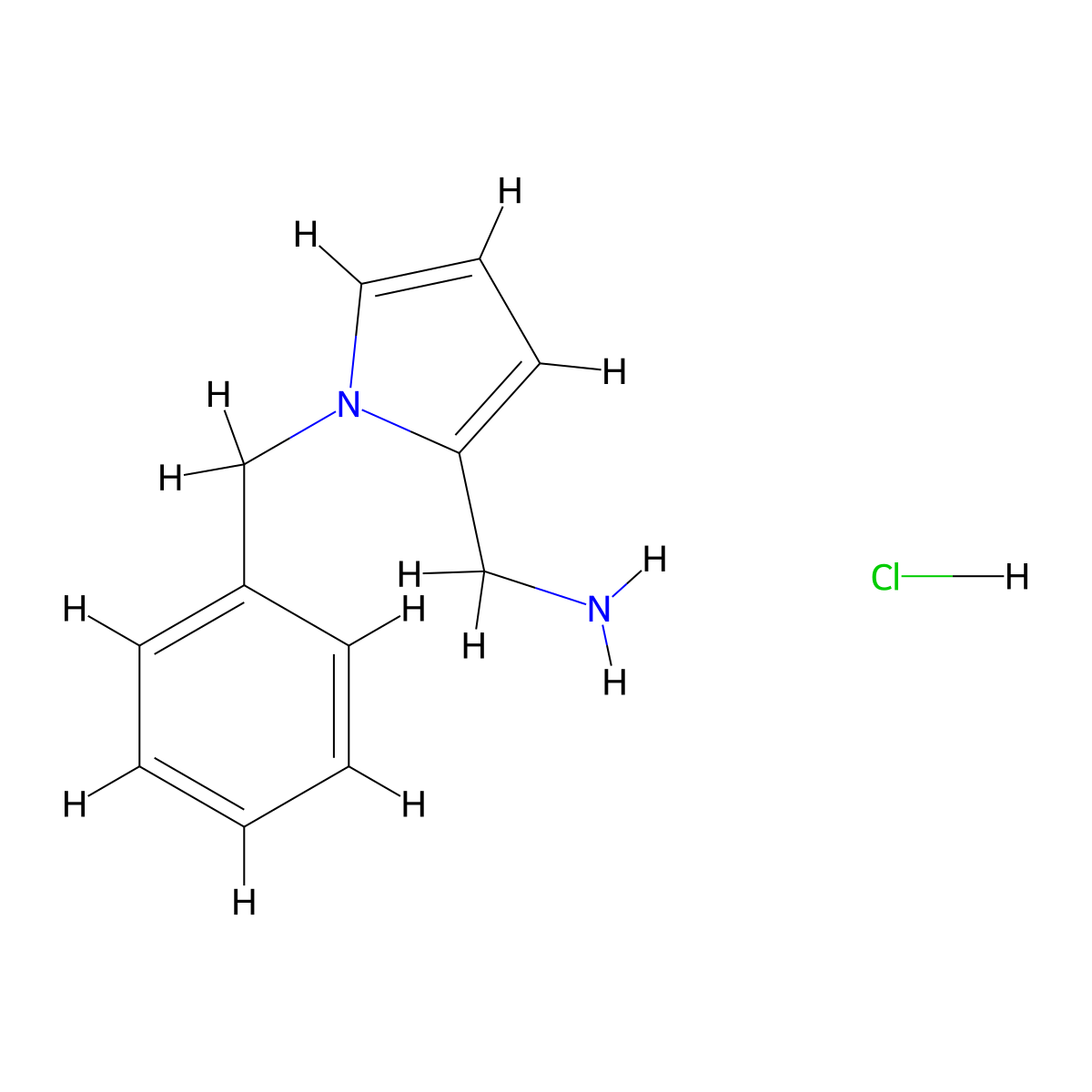 1-(1-benzyl-1H-pyrrol-2-yl)methanamine hydrochloride molecular structure, CAS 1219193-90-4